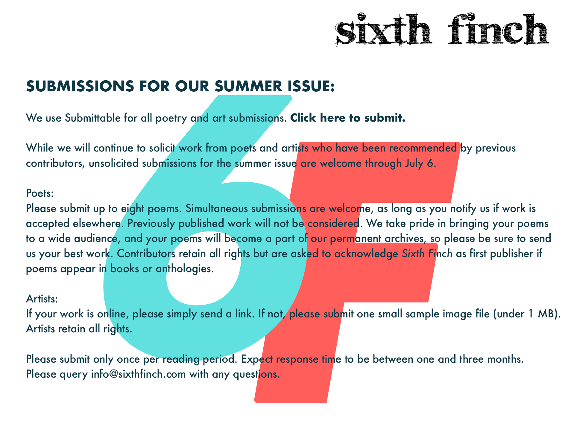 Sixth Finch - Submission Guidelines